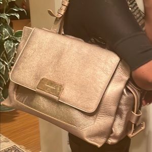 Pebble Leather Stuart Weiztman Metallic Bag